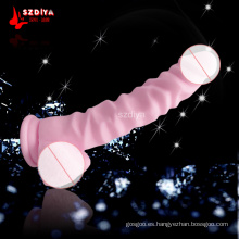 Novedades Dildo G-Spot vibrador consolador para el juguete de sexo femenino (DYAST394)